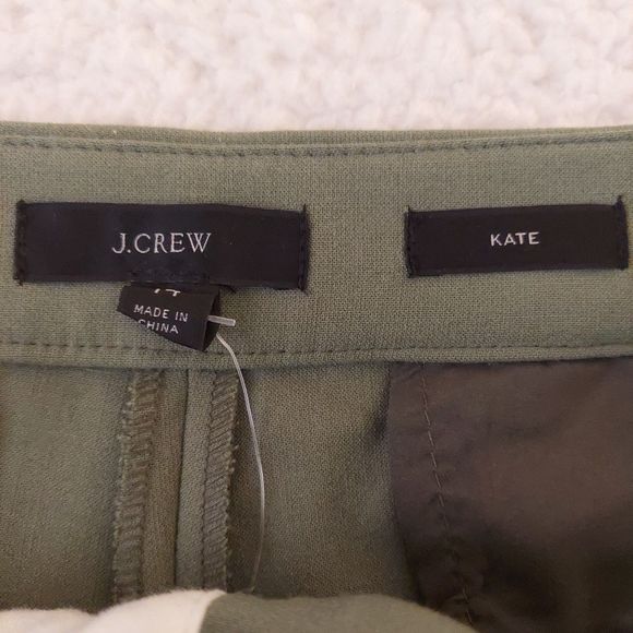 J. Crew Kate Straight Leg Stretch Green Chino Pants Women's Sz 14 NWT - Picture 3 of 13